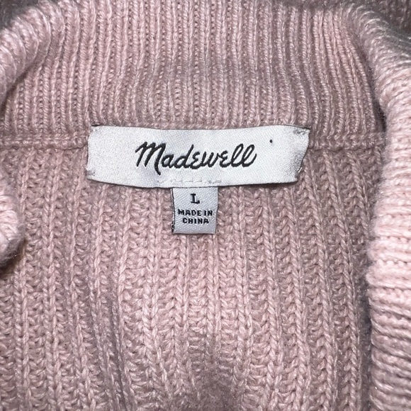 Madewell Pink Ribbed Sweater Top Size Large - Picture 5 of 7